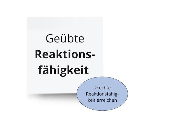 geübte Reaktionsfähigkeit