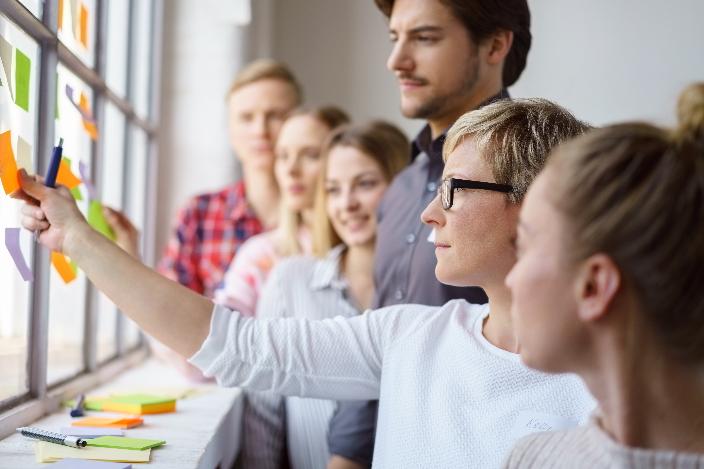 Ein Team, das agil zusammenarbeitet